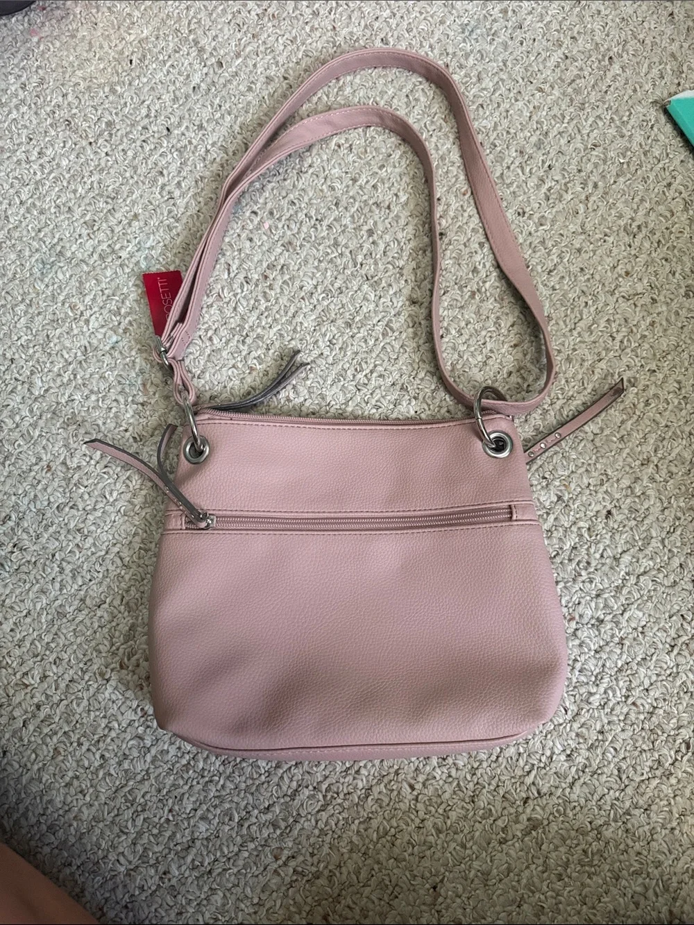 Rosetti Blush Pink Floral Embossed Crossbody Bag